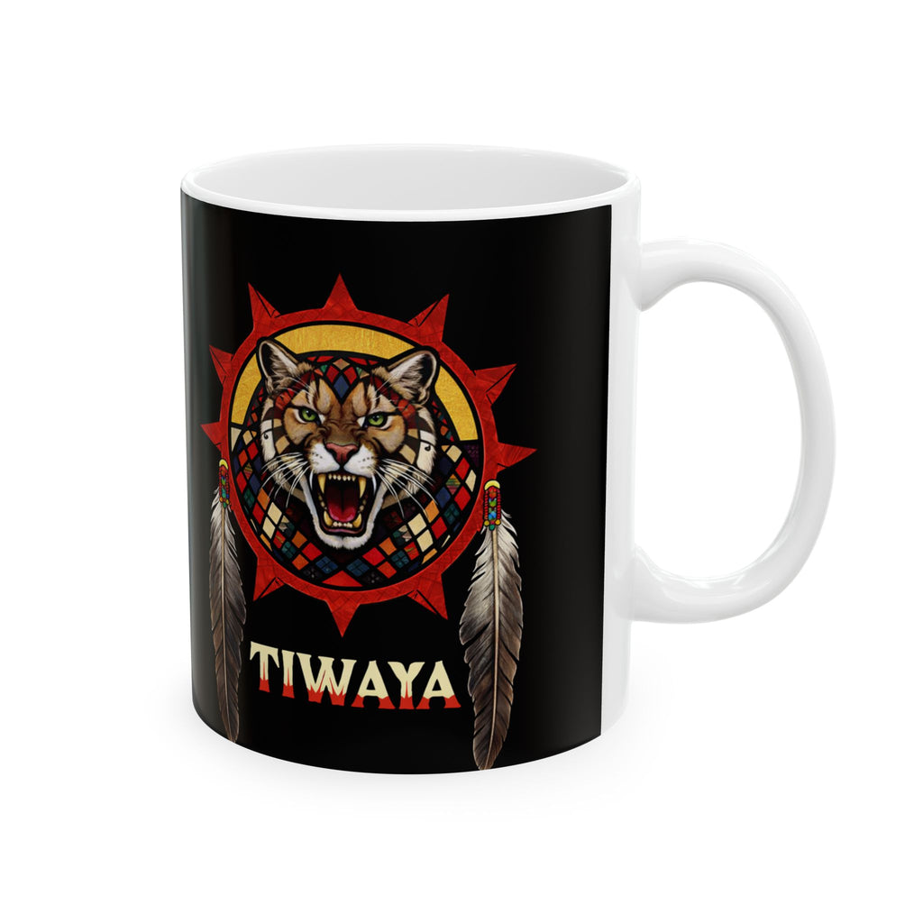 Tiwaya Logo Ceramic Mug — 'TIWAYA authentic Native American design 11th oz/15oz Coffee Cup