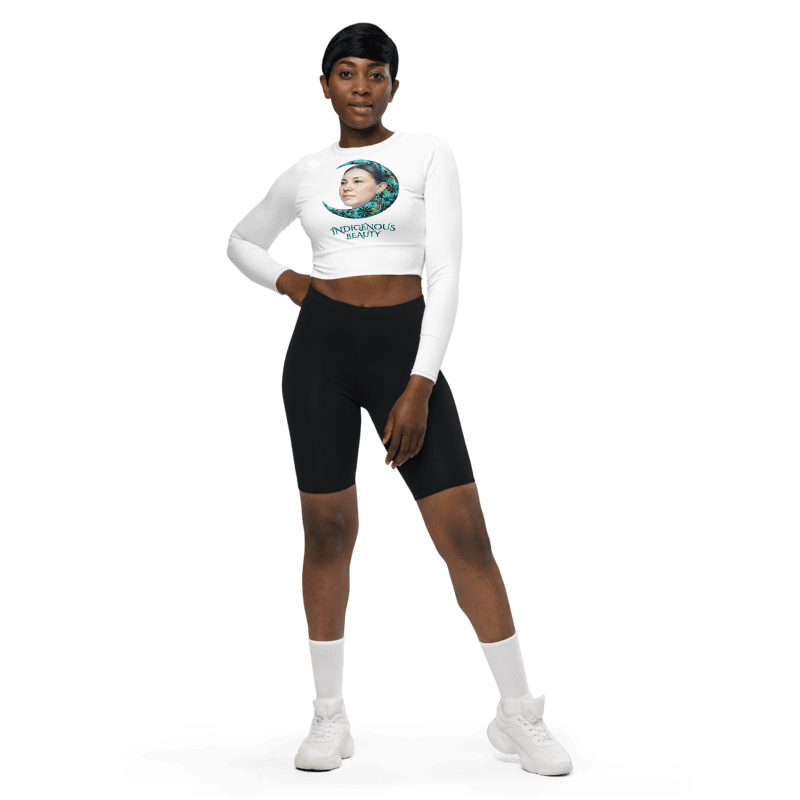INDIGENOUS BEAUTY Recycled long-sleeve crop top